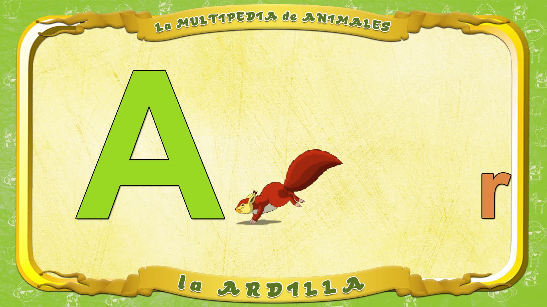 la Multipedia de animales. Letra A - la Ardilla