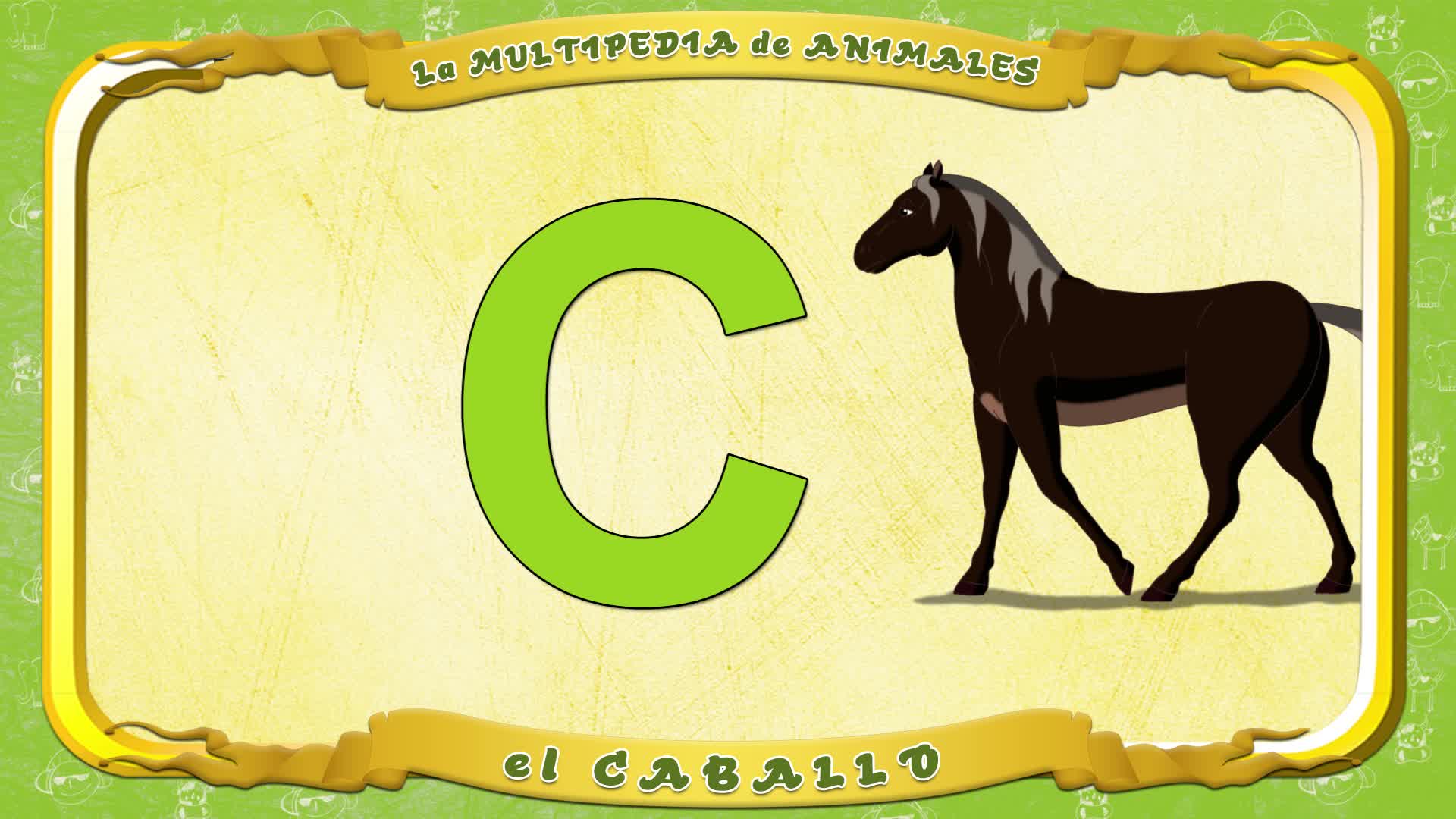 la Multipedia de animales. Letra C - el Caballo
