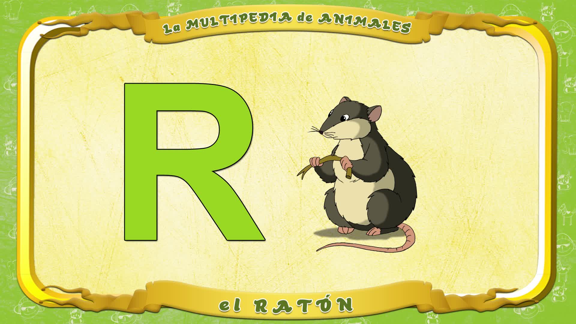 la Multipedia de animales. Letra R - el Ratón