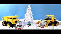 Машинки CAT(Caterpillar) - готовятся к Новому Году. Toy Trucks.