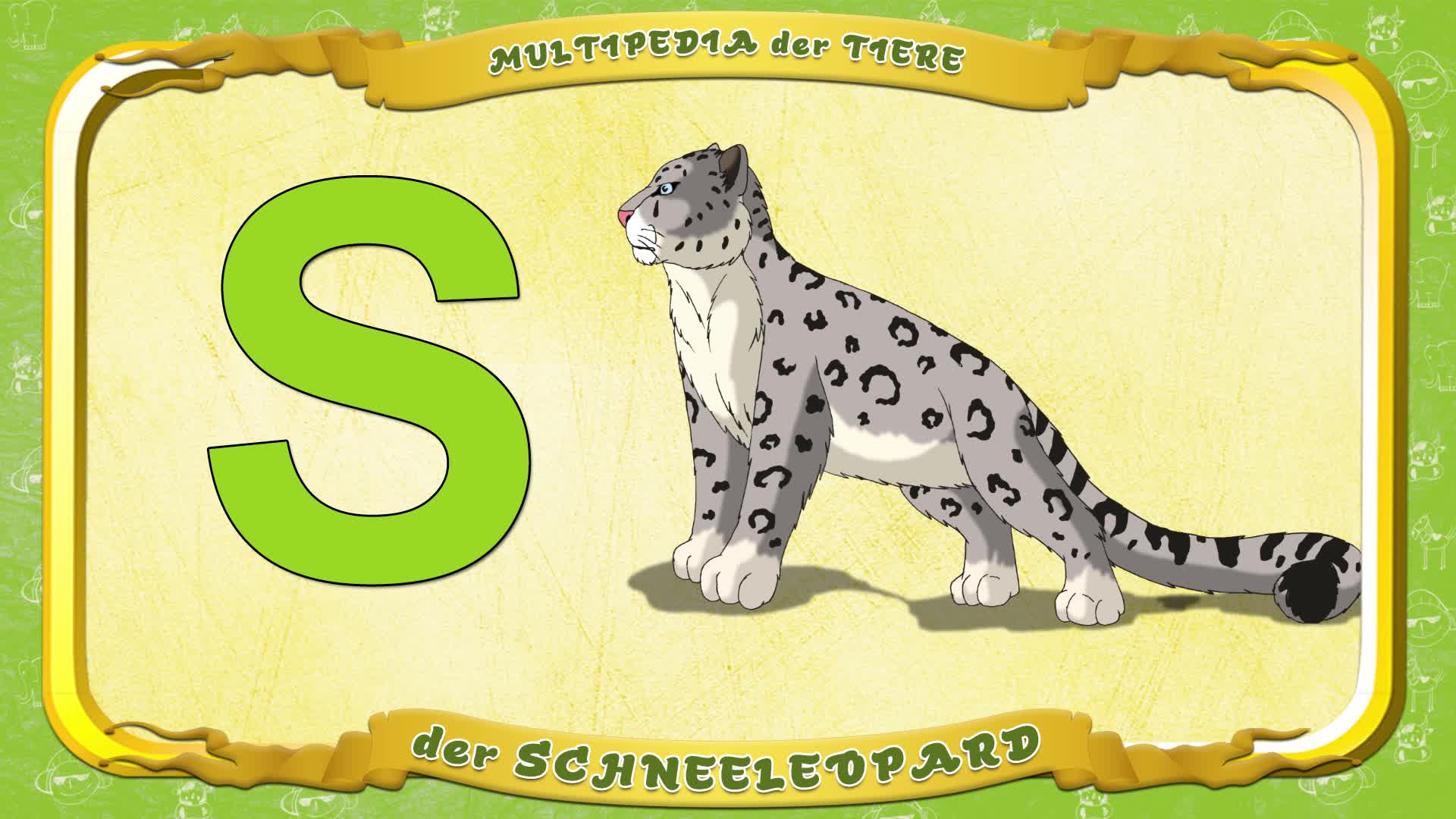 Multipedia der Tiere. Buchstabe S - der Schneeleopard