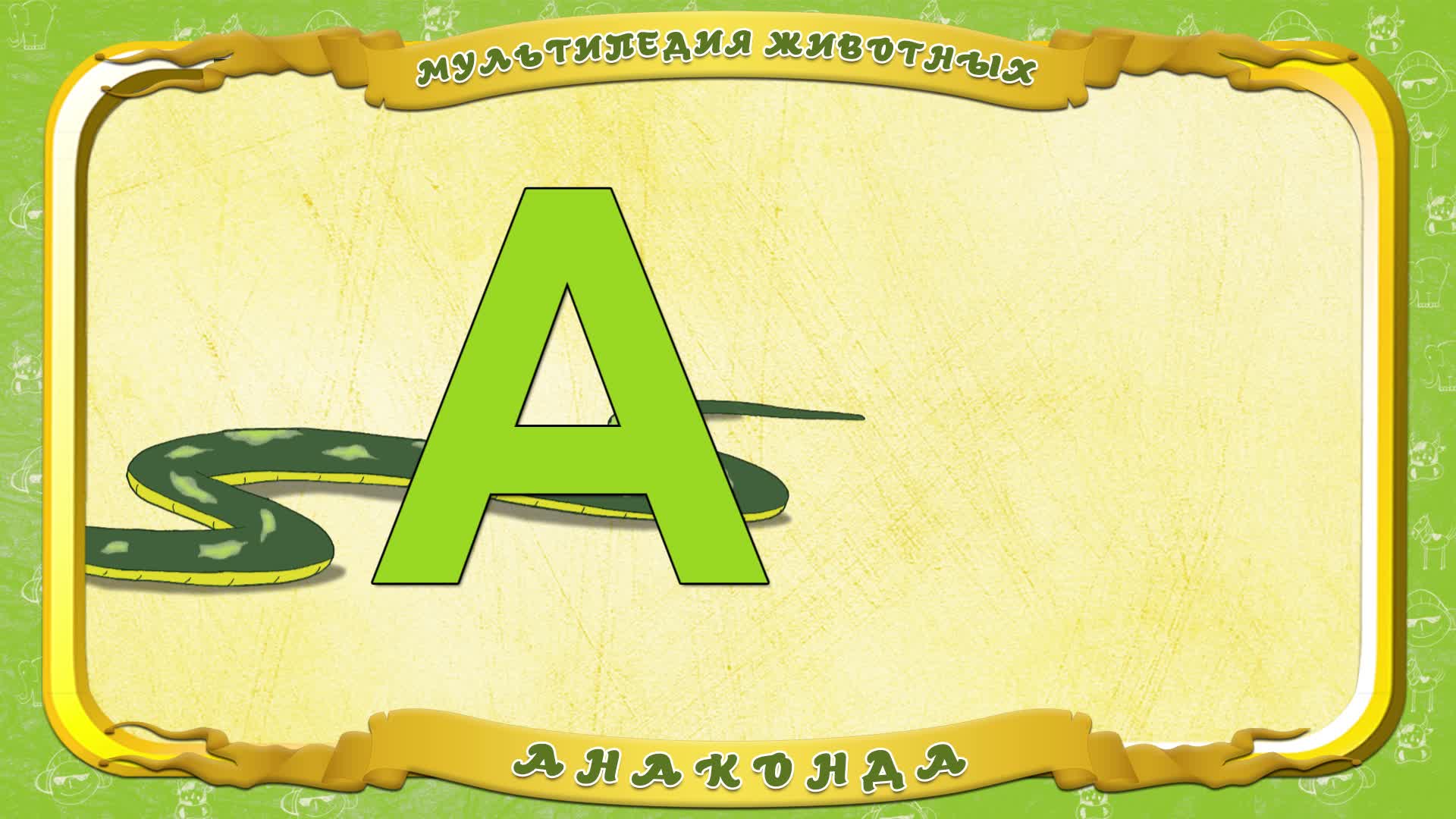 Мультипедия животных. Буква А - Анаконда
