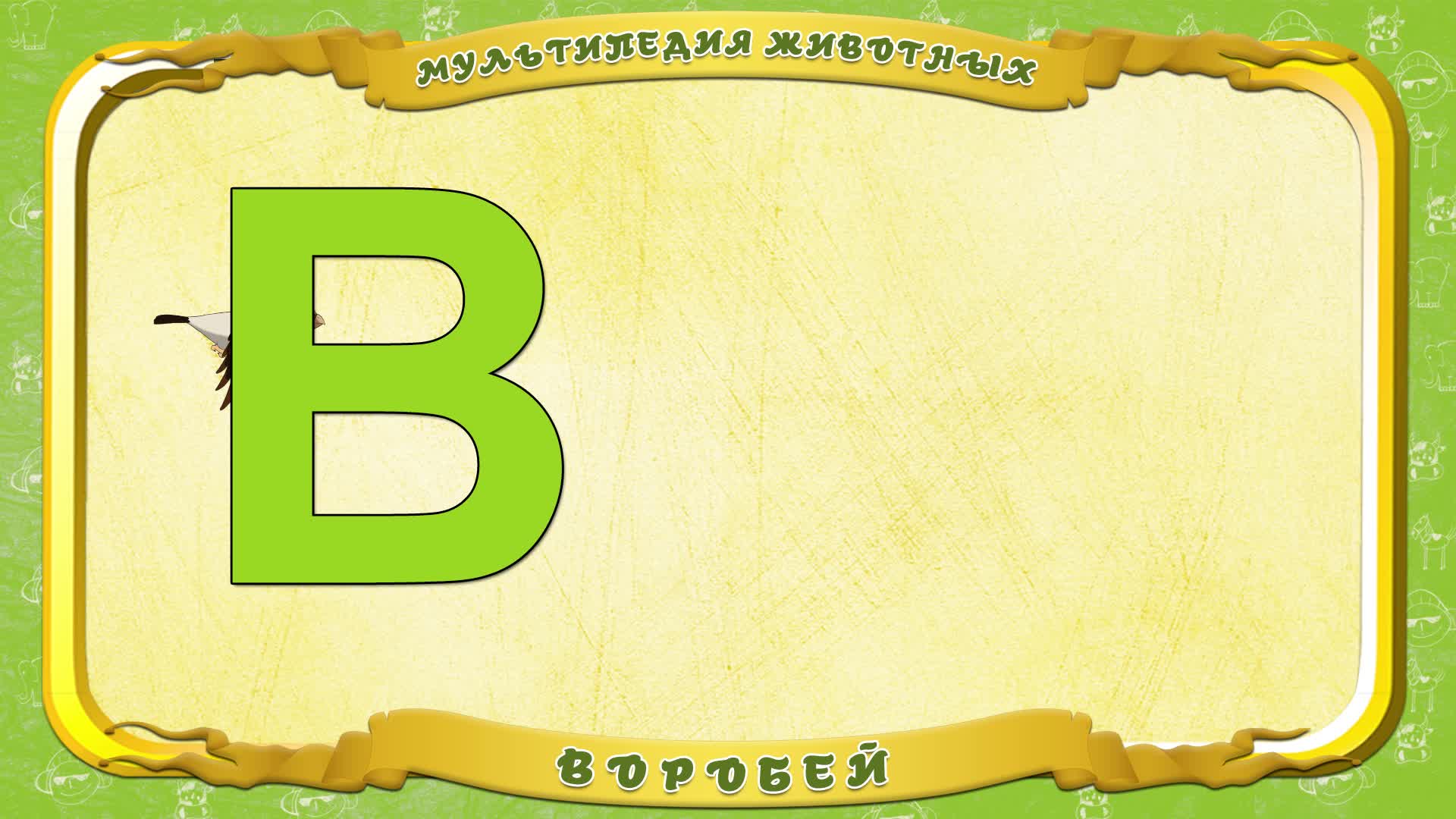 Мультипедия животных. Буква В - Воробей